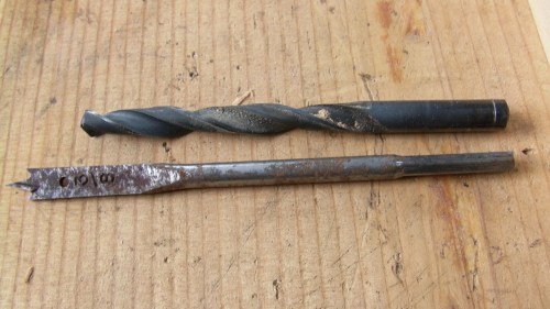 I didn't want to buy a longer bit, so I started with the top one and ended with the blade bit.  Don't start with the blade type...it'll take a long time.