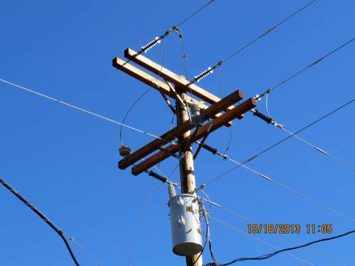After a couple of days, the new pole is placed, wires hooked up, and potential problem is prevented.