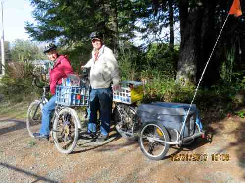 Our bicycles are nothing fancy, but they work to get us to the grocery store or post office, a distance of 3 miles round trip.