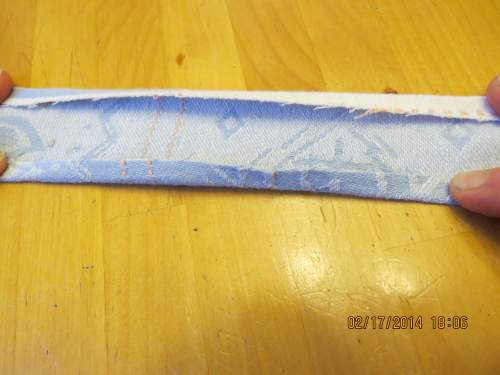 2 Fold the edges in !/4 inch, (6.35 mm)