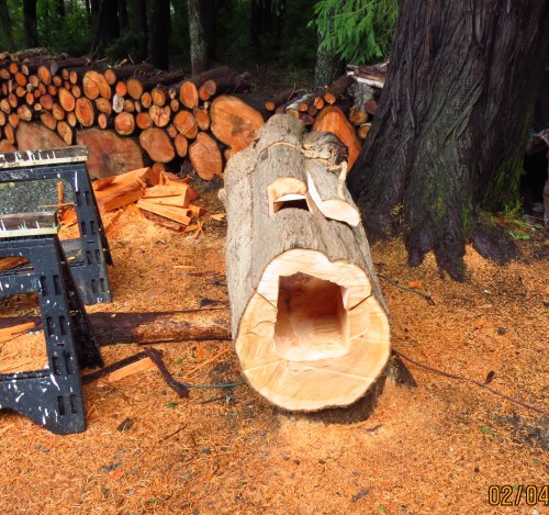 February 4...The log is almost ready for Brian Vorwaller, but I've still got to get the top bars fitted.