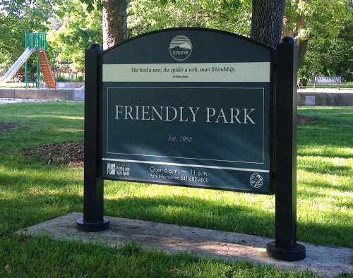 Where does the Friendly Street go?  To the Friendly Park, of course.