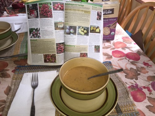 August 29...Turnip soup made from scratch by my Sweetie. :)